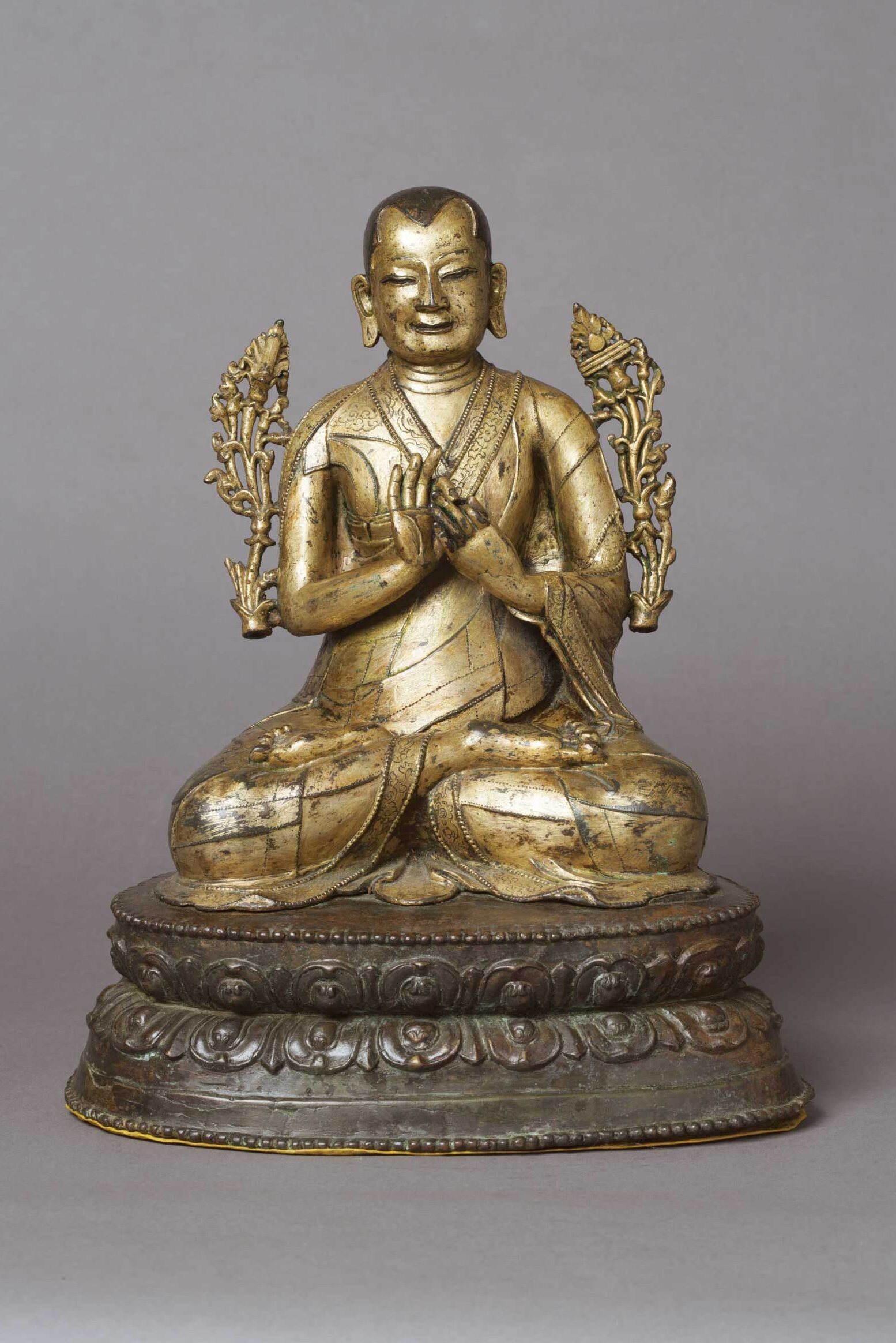 16世紀 合金銅鎏金 宗喀巴 Tsongkhapa 藏中