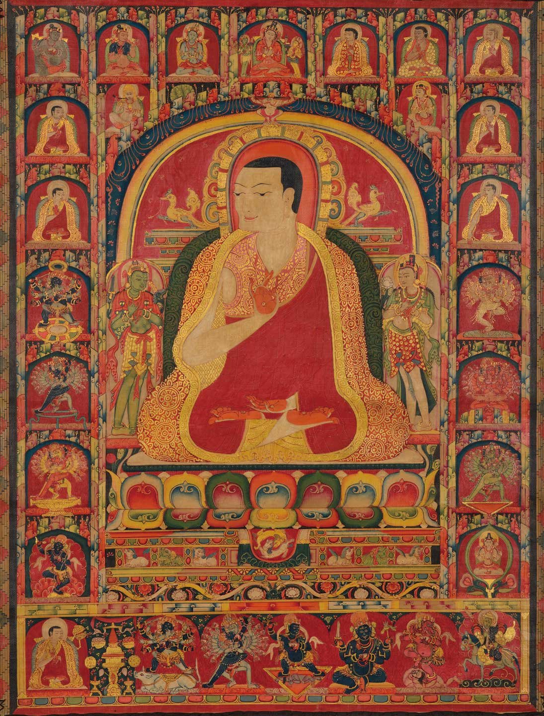 藏中 類烏齊寺第二任法台烏堅貢布肖像唐卡 14世紀早期